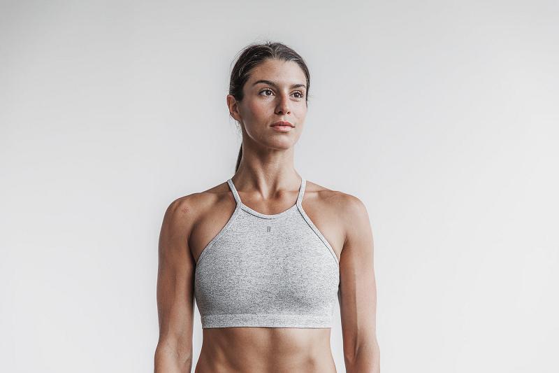 Women's Nobull Halter (PLUSH Heather) Sports Bra Green | SG S3192G